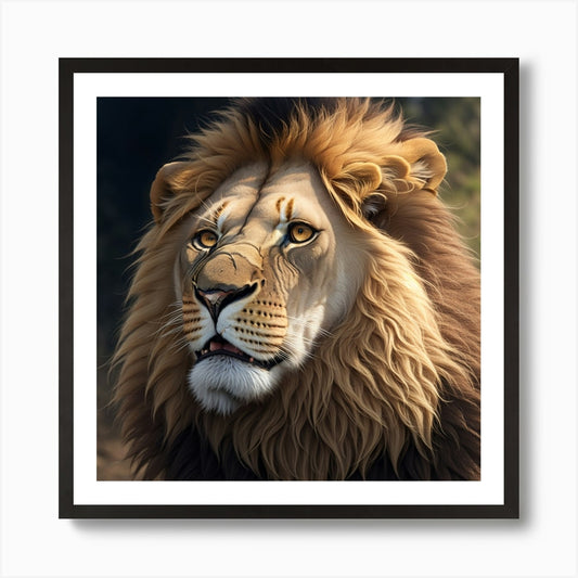 Lion Portrait Art Print Framed Wall Art Poster Canvas Print Picture