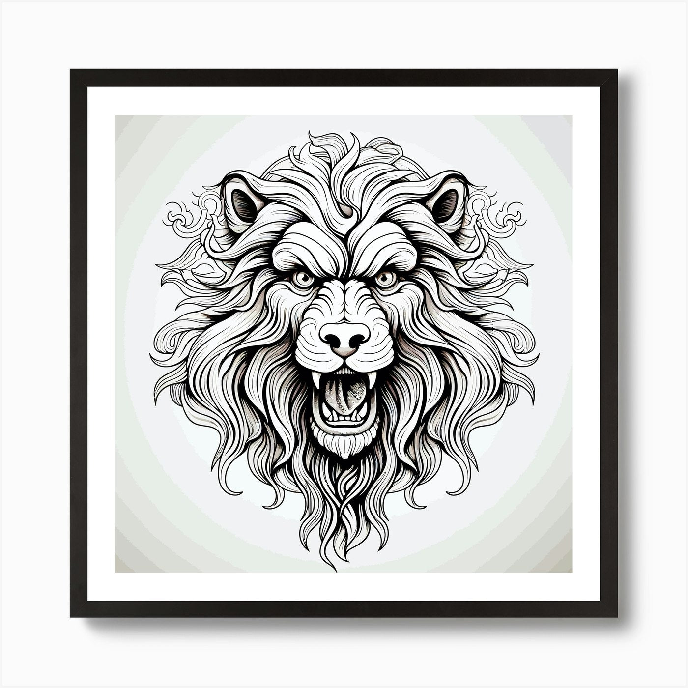 Lion Head 3 Art Print Framed Wall Art Poster Canvas Print Picture