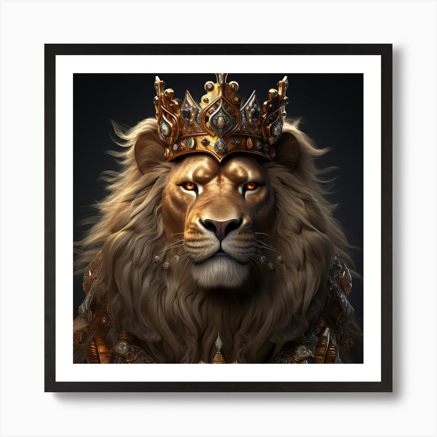 Lion Kinggg #7 -Juangisme Art Print Framed Wall Art Poster Canvas Print Picture