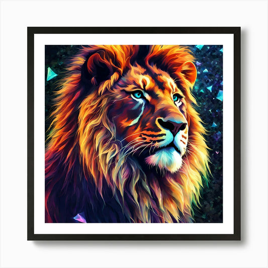 Modern Lion Painting Art Print Framed Wall Art Poster Canvas Print Picture