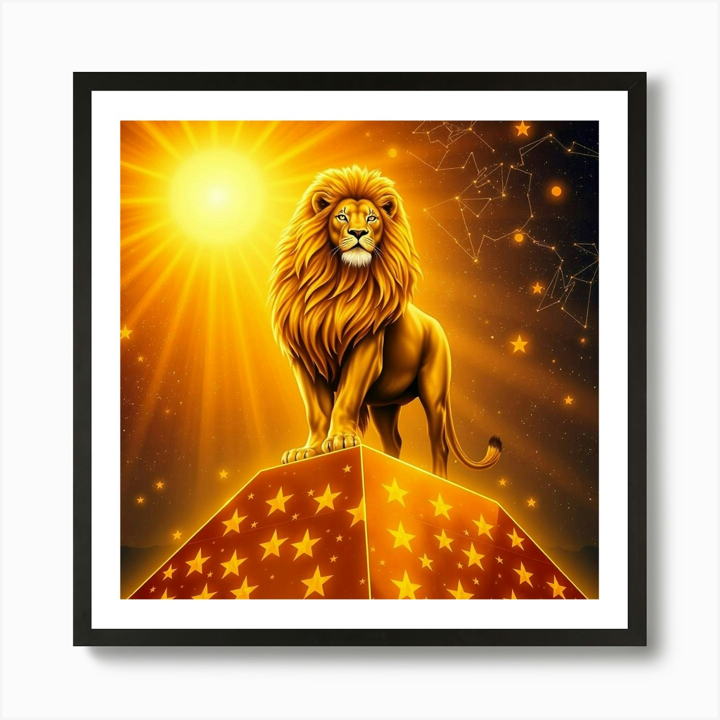 Zodiac Lion 10 Art Print Framed Wall Art Poster Canvas Print Picture