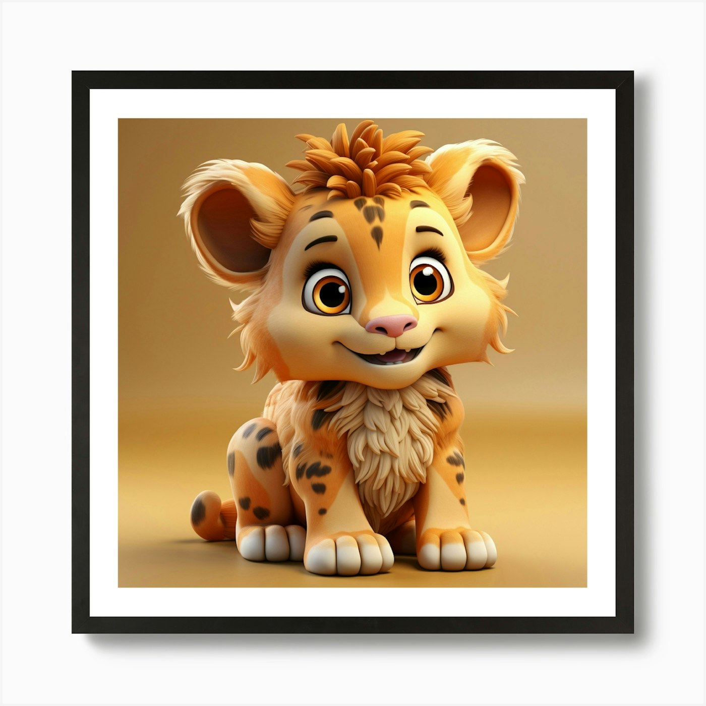 Lion Cub 15 Art Print Framed Wall Art Poster Canvas Print Picture