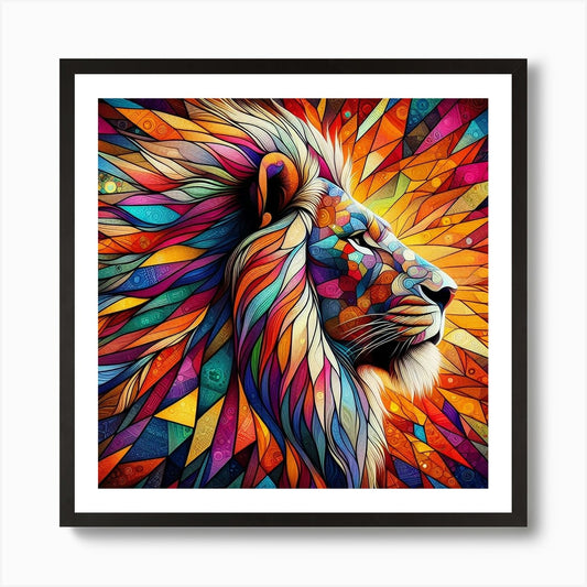 Colorful Lion Art Print Framed Wall Art Poster Canvas Print Picture