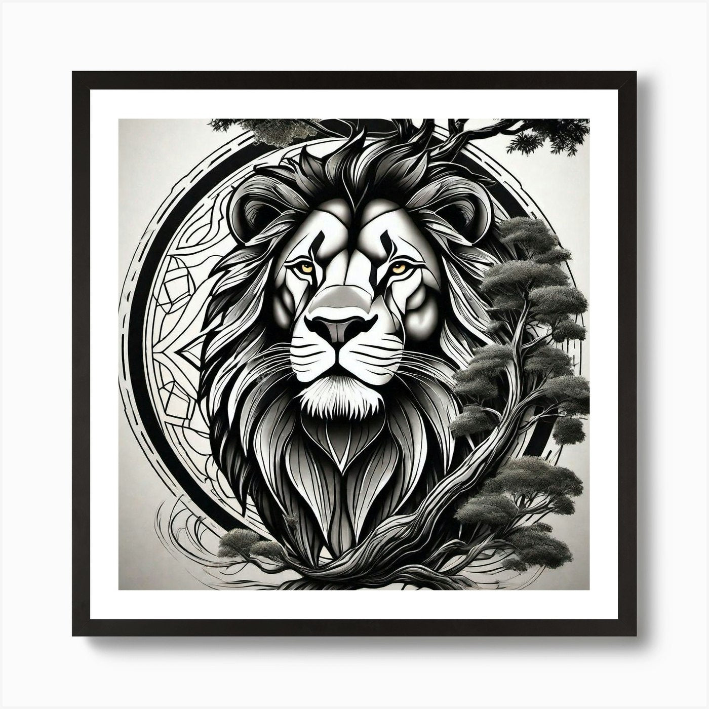 Lion In The Forest 16 Art Print Framed Wall Art Poster Canvas Print Picture