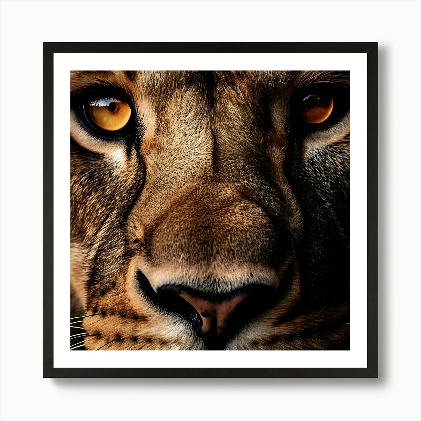 Lion Face Art Print Framed Wall Art Poster Canvas Print Picture