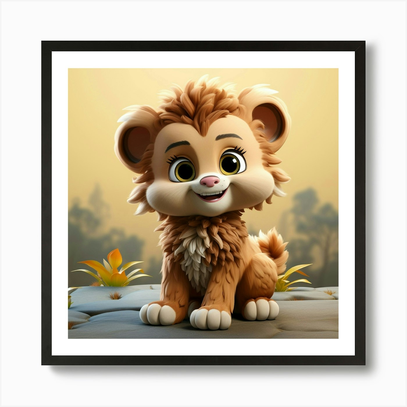 Lion Cub 28 Art Print Framed Wall Art Poster Canvas Print Picture