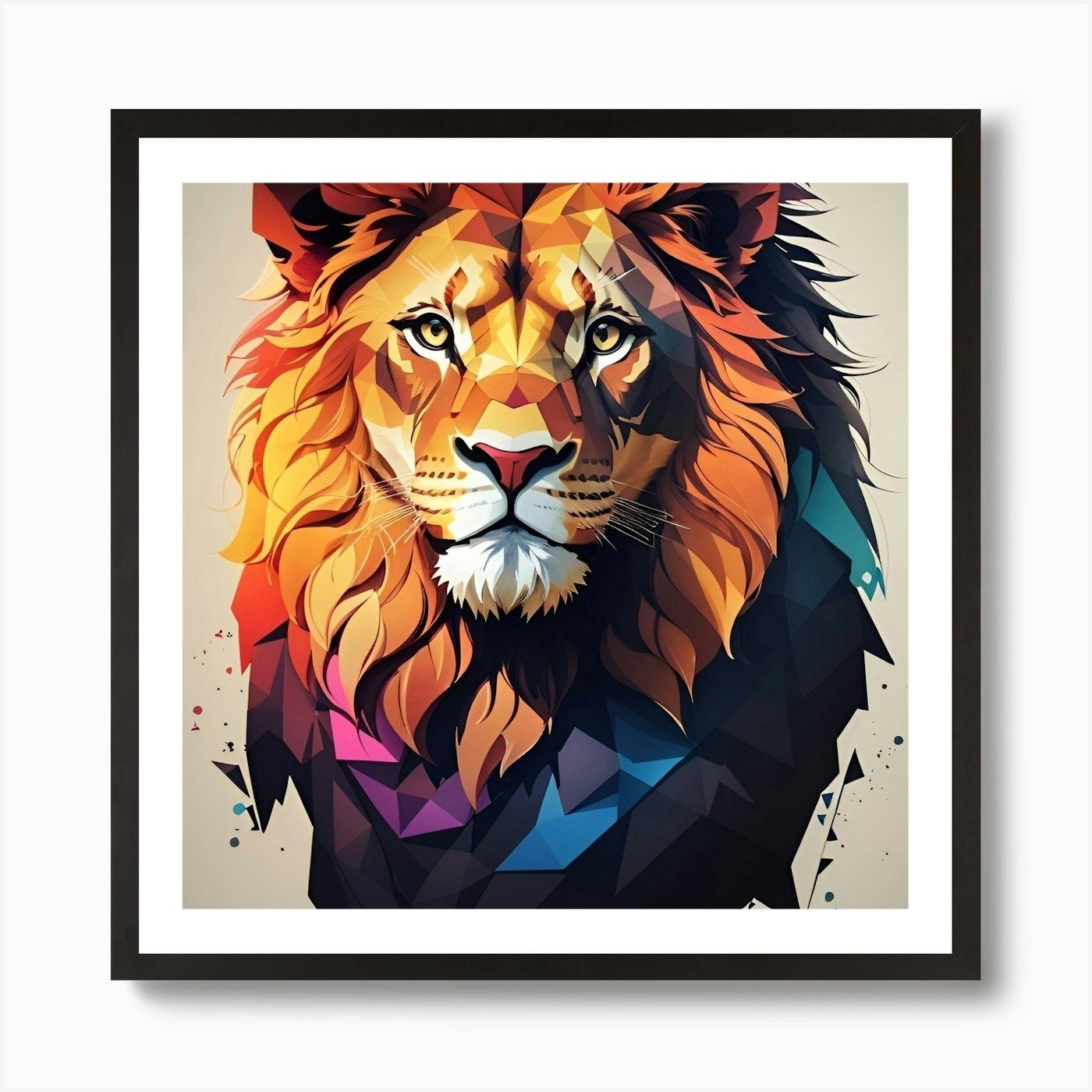 Lion Head Art Print Framed Wall Art Poster Canvas Print Picture