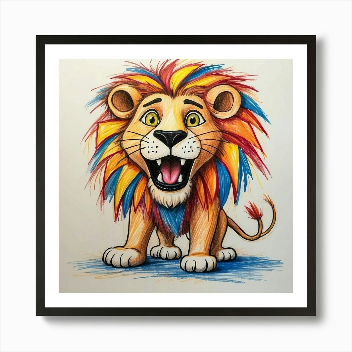 Lion Drawing 14 Art Print Framed Wall Art Poster Canvas Print Picture