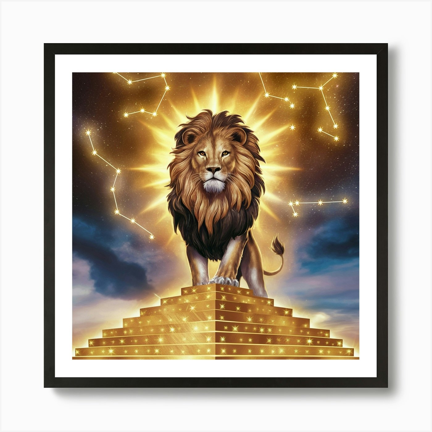 Zodiac Lion 12 Art Print Framed Wall Art Poster Canvas Print Picture