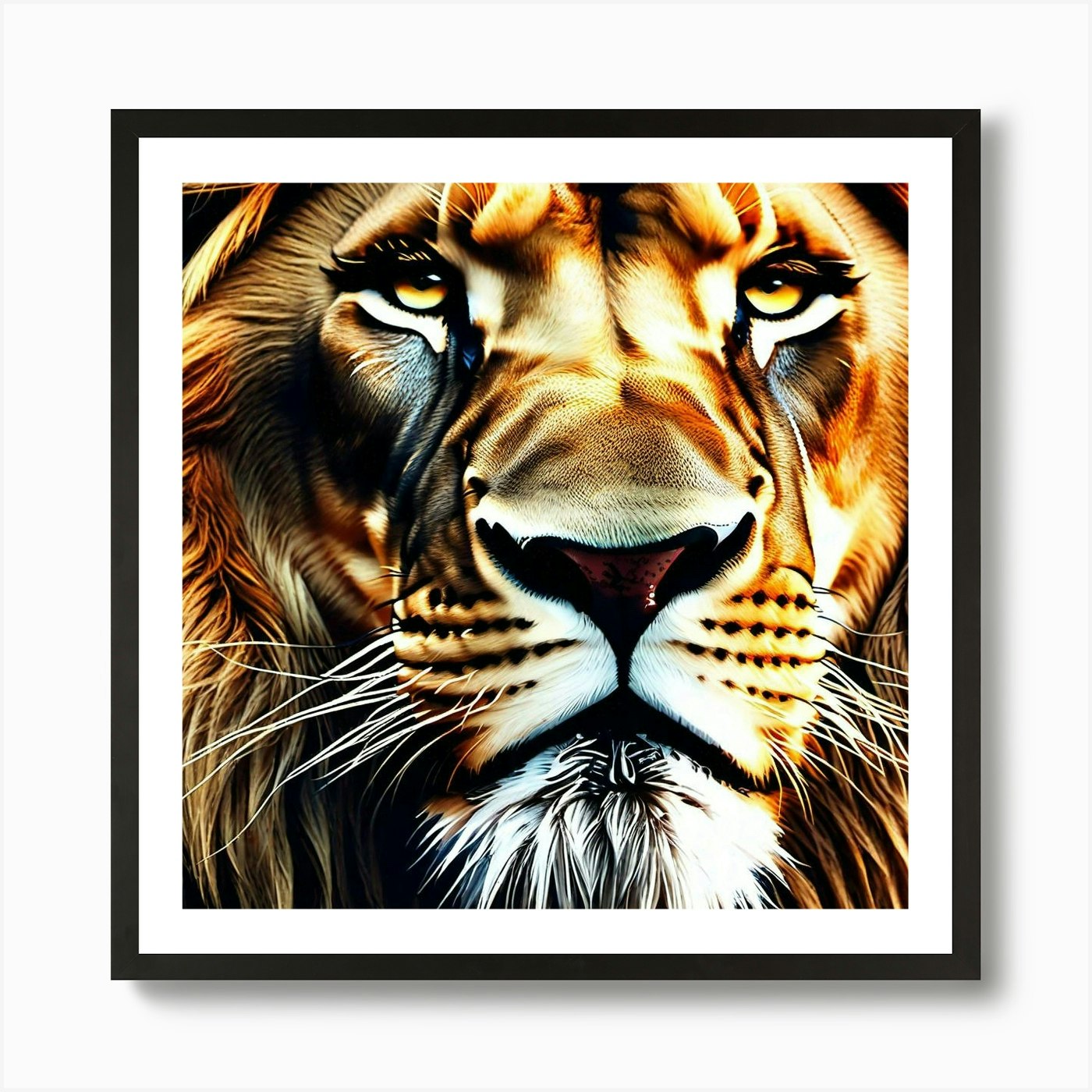 Lion Portrait 6 Art Print Framed Wall Art Poster Canvas Print Picture
