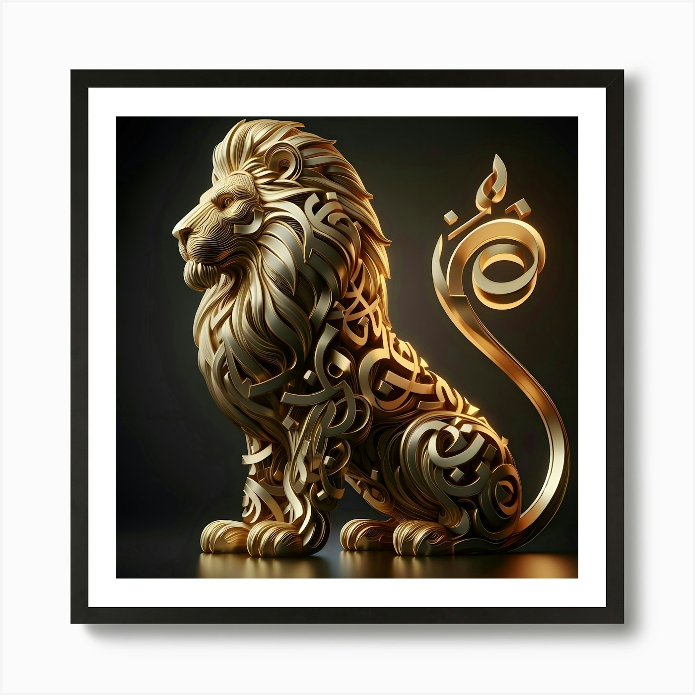 Golden Lion 4 Art Print Framed Wall Art Poster Canvas Print Picture