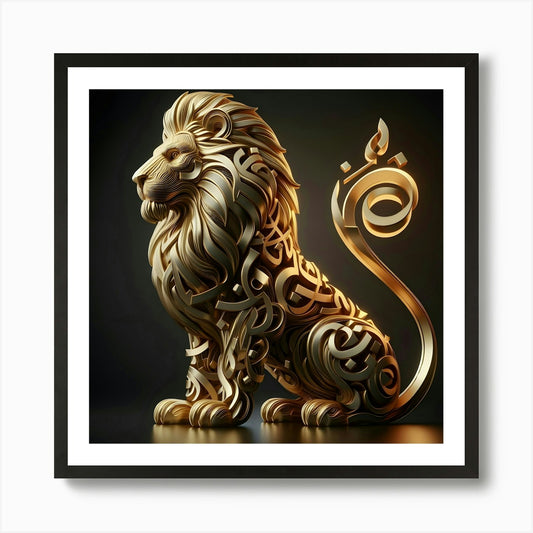 Golden Lion 4 Art Print Framed Wall Art Poster Canvas Print Picture