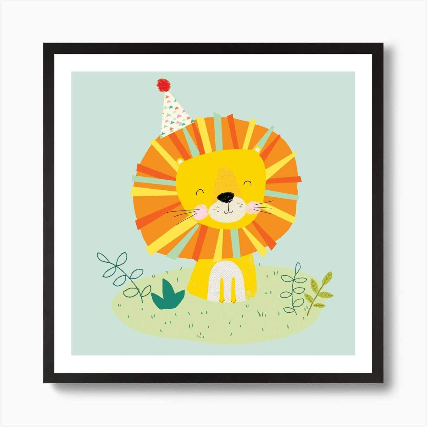 Juvenile Lion Art Print Framed Wall Art Poster Canvas Print Picture