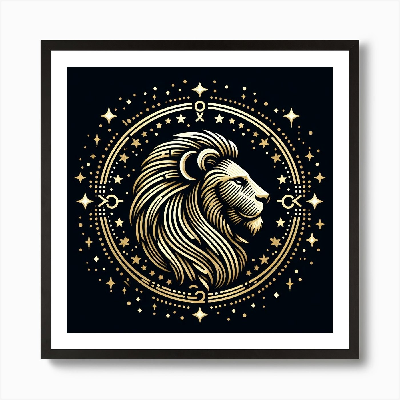 A Zodiac symbol, A Lion 3 Art Print Framed Wall Art Poster Canvas Print Picture