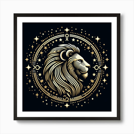 A Zodiac symbol, A Lion 3 Art Print Framed Wall Art Poster Canvas Print Picture