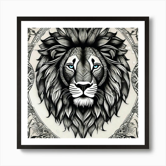 Lion Head 33 Art Print Framed Wall Art Poster Canvas Print Picture