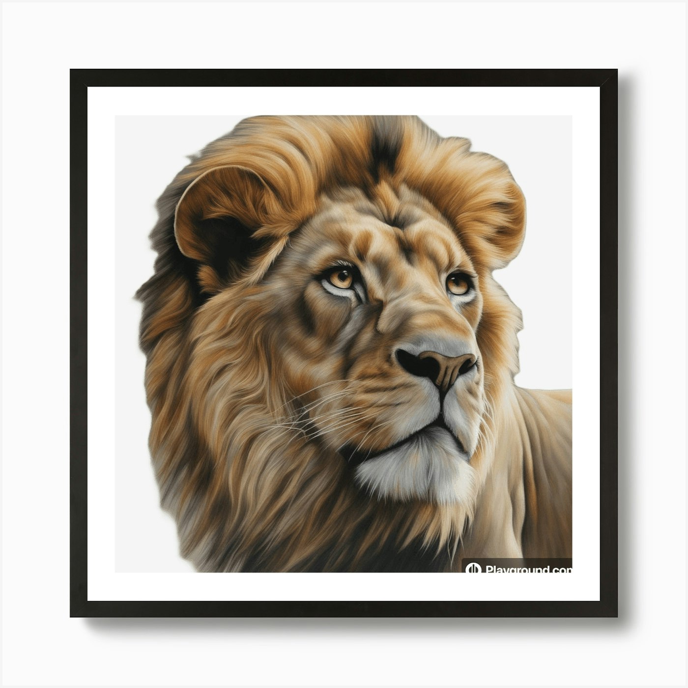 Lion Portrait 1 Art Print Framed Wall Art Poster Canvas Print Picture