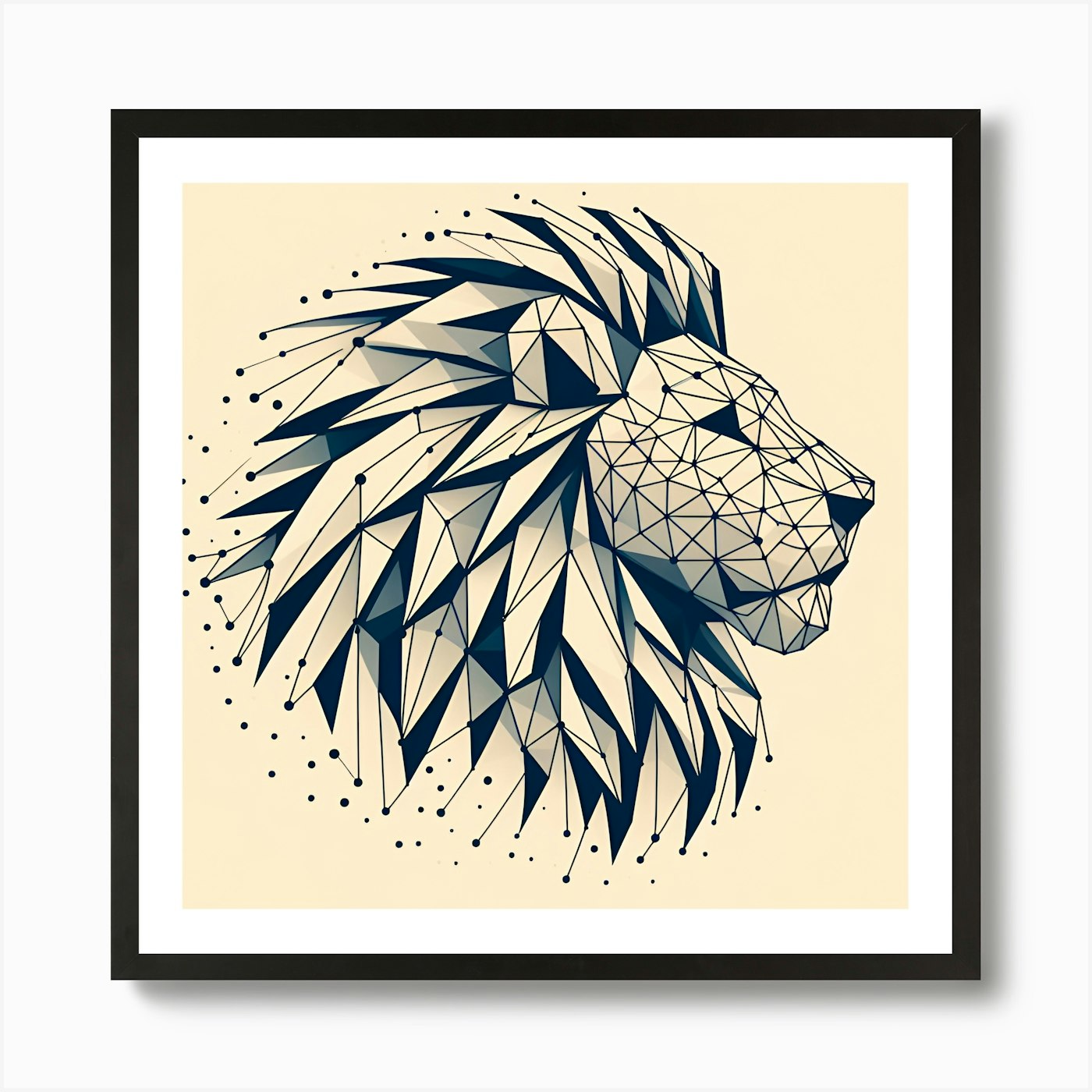 Geometric Lion Head 1 Art Print Framed Wall Art Poster Canvas Print Picture