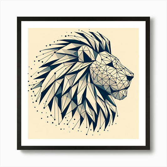 Geometric Lion Head 1 Art Print Framed Wall Art Poster Canvas Print Picture