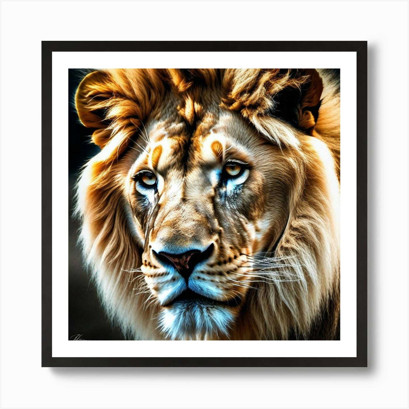 Lion Portrait 27 Art Print Framed Wall Art Poster Canvas Print Picture