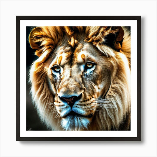 Lion Portrait 27 Art Print Framed Wall Art Poster Canvas Print Picture