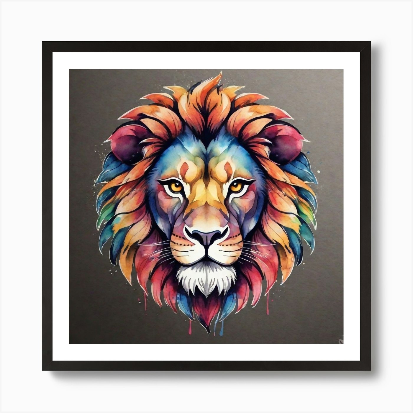 Colorful Lion Art Print Framed Wall Art Poster Canvas Print Picture