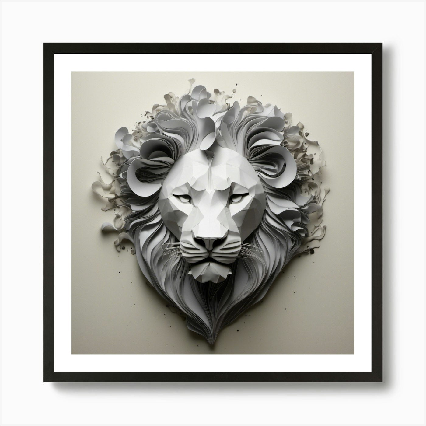 Paper Lion Art Print Framed Wall Art Poster Canvas Print Picture
