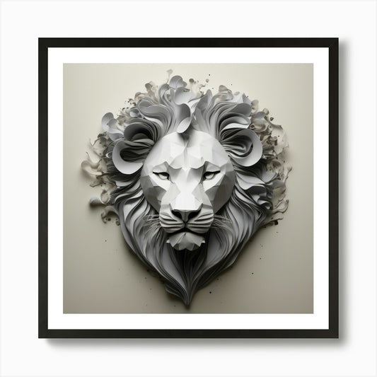 Paper Lion Art Print Framed Wall Art Poster Canvas Print Picture