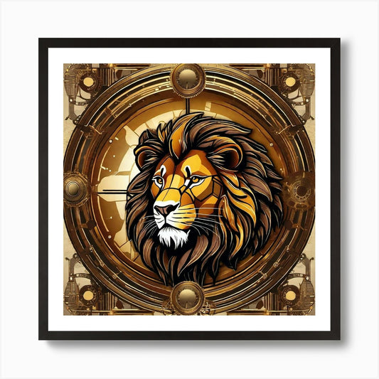 Steampunk Lion 3 Art Print Framed Wall Art Poster Canvas Print Picture