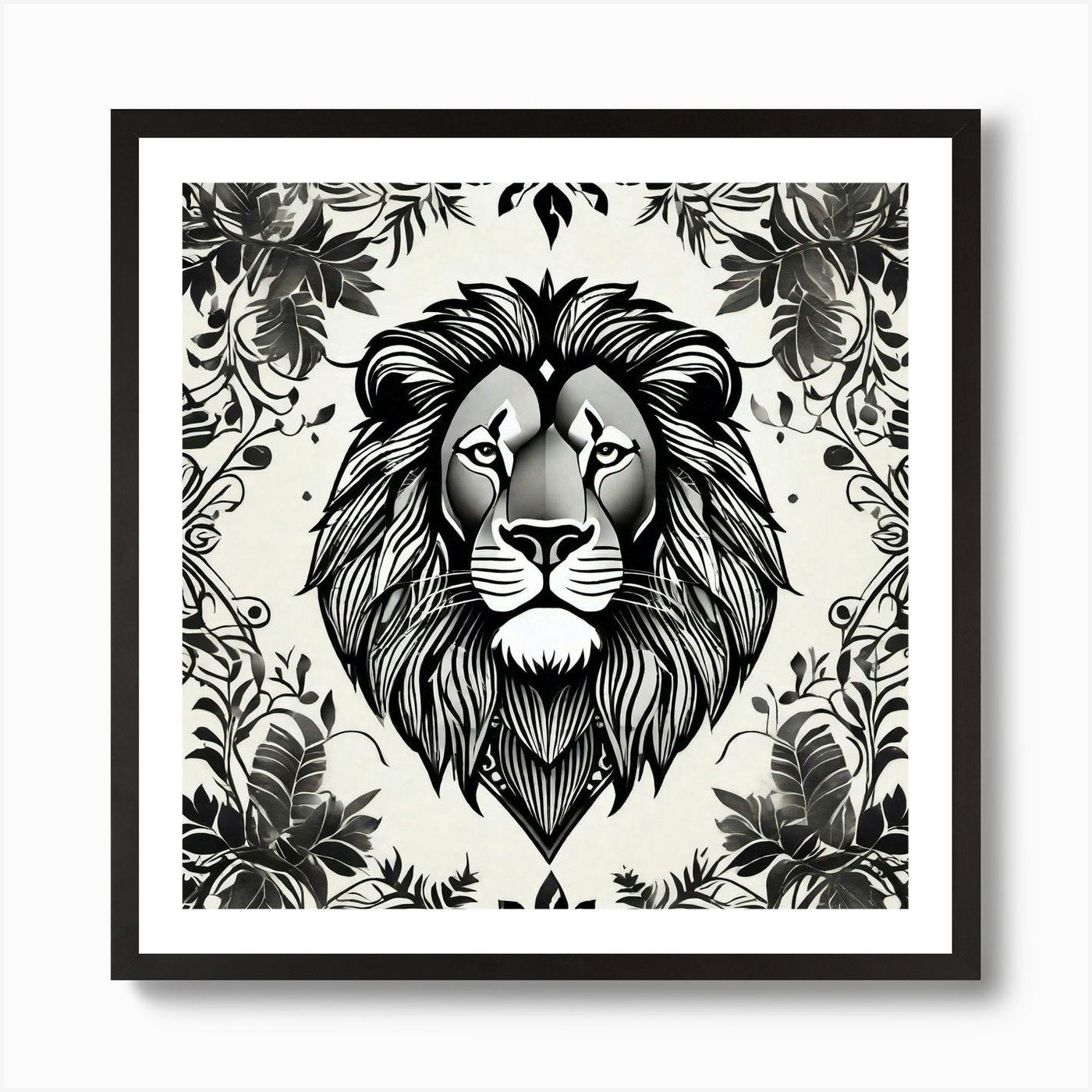 Lion Head 32 Art Print Framed Wall Art Poster Canvas Print Picture