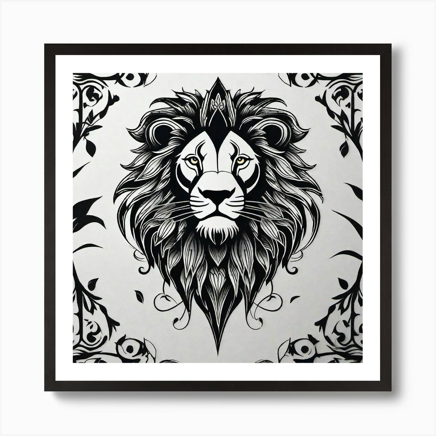 Lion Head 17 Art Print Framed Wall Art Poster Canvas Print Picture