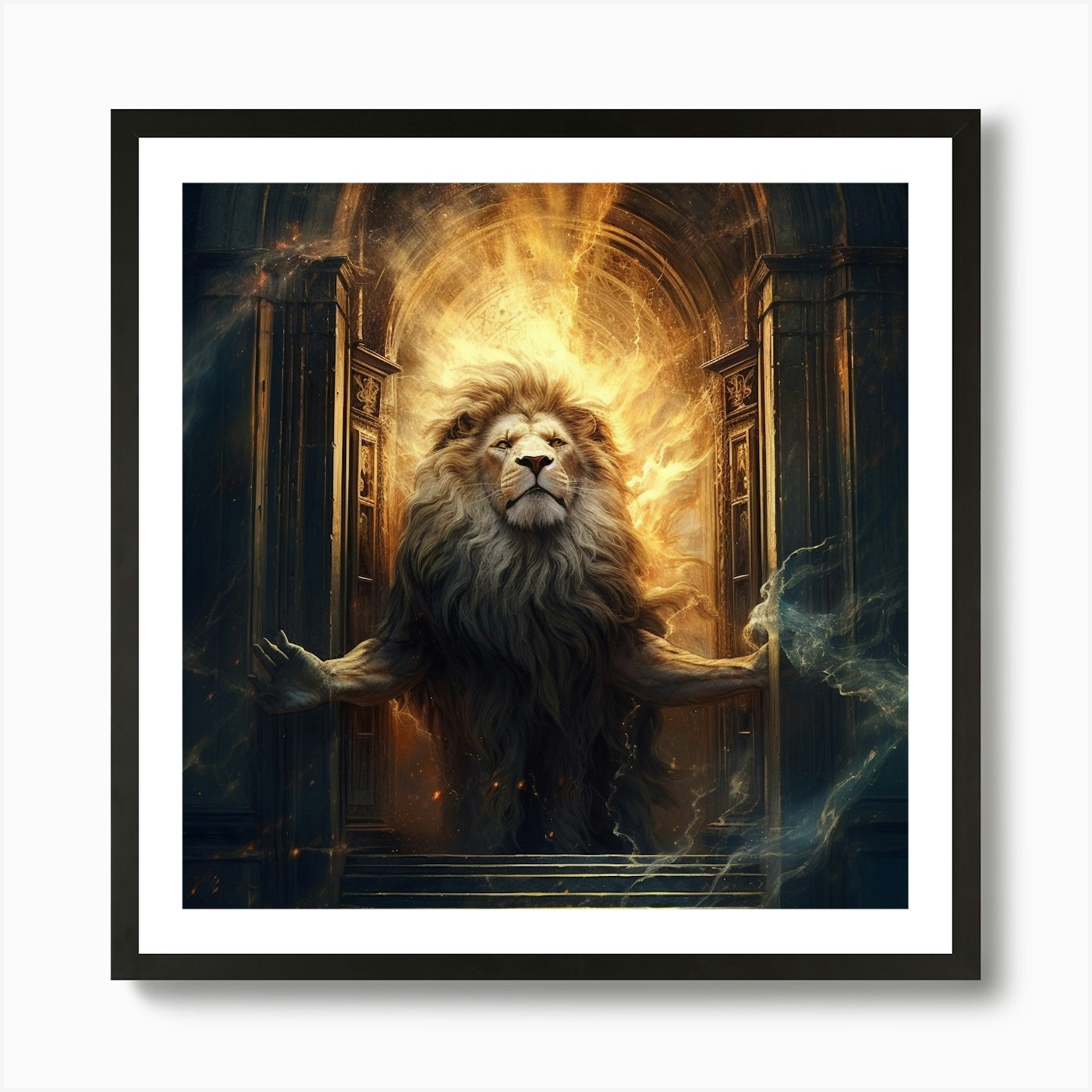 Lion Of The Gate Art Print Framed Wall Art Poster Canvas Print Picture