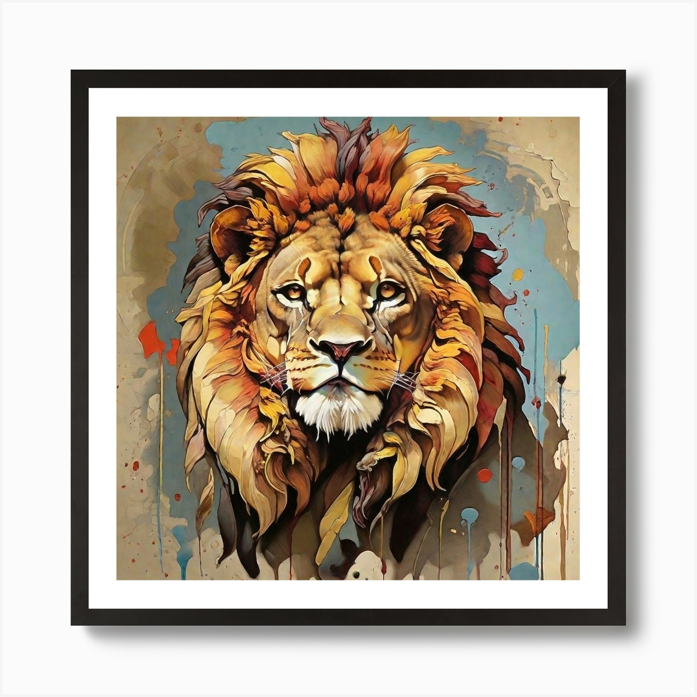 Lion art print Art Print Framed Wall Art Poster Canvas Print Picture