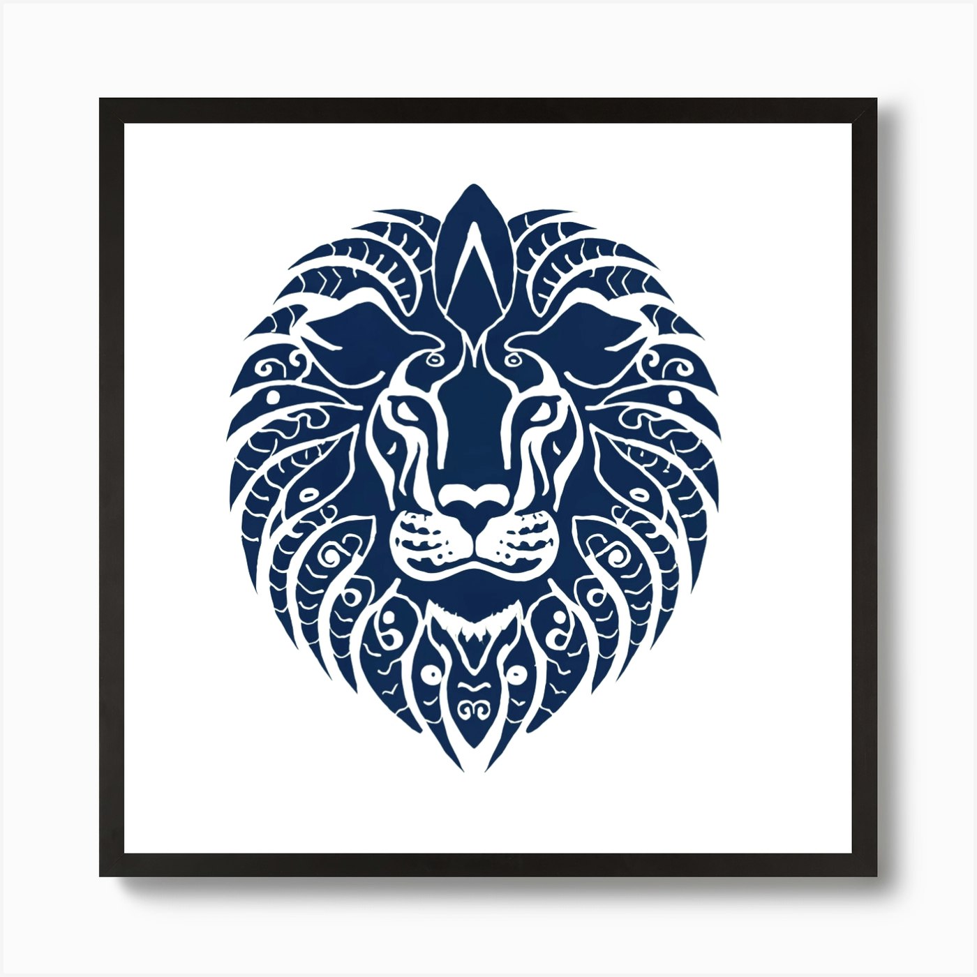 Lion Head 2 Art Print Framed Wall Art Poster Canvas Print Picture