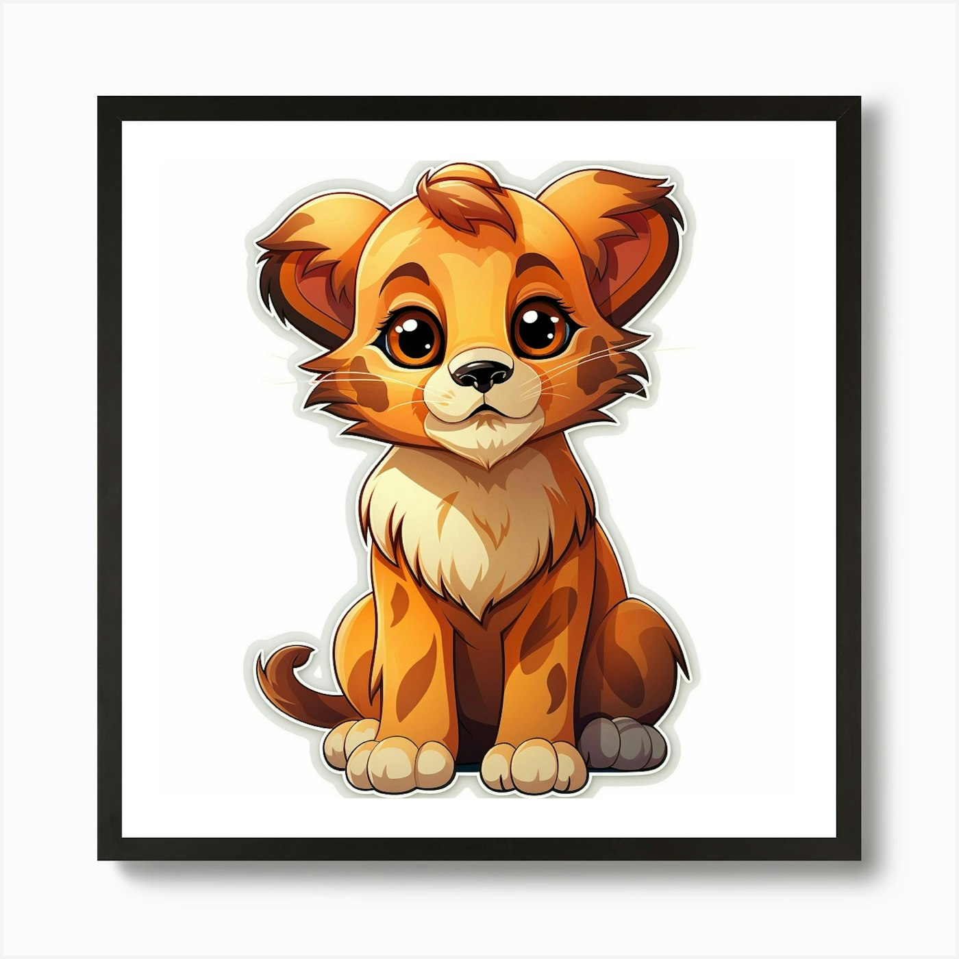 Lion Cub 45 Art Print Framed Wall Art Poster Canvas Print Picture