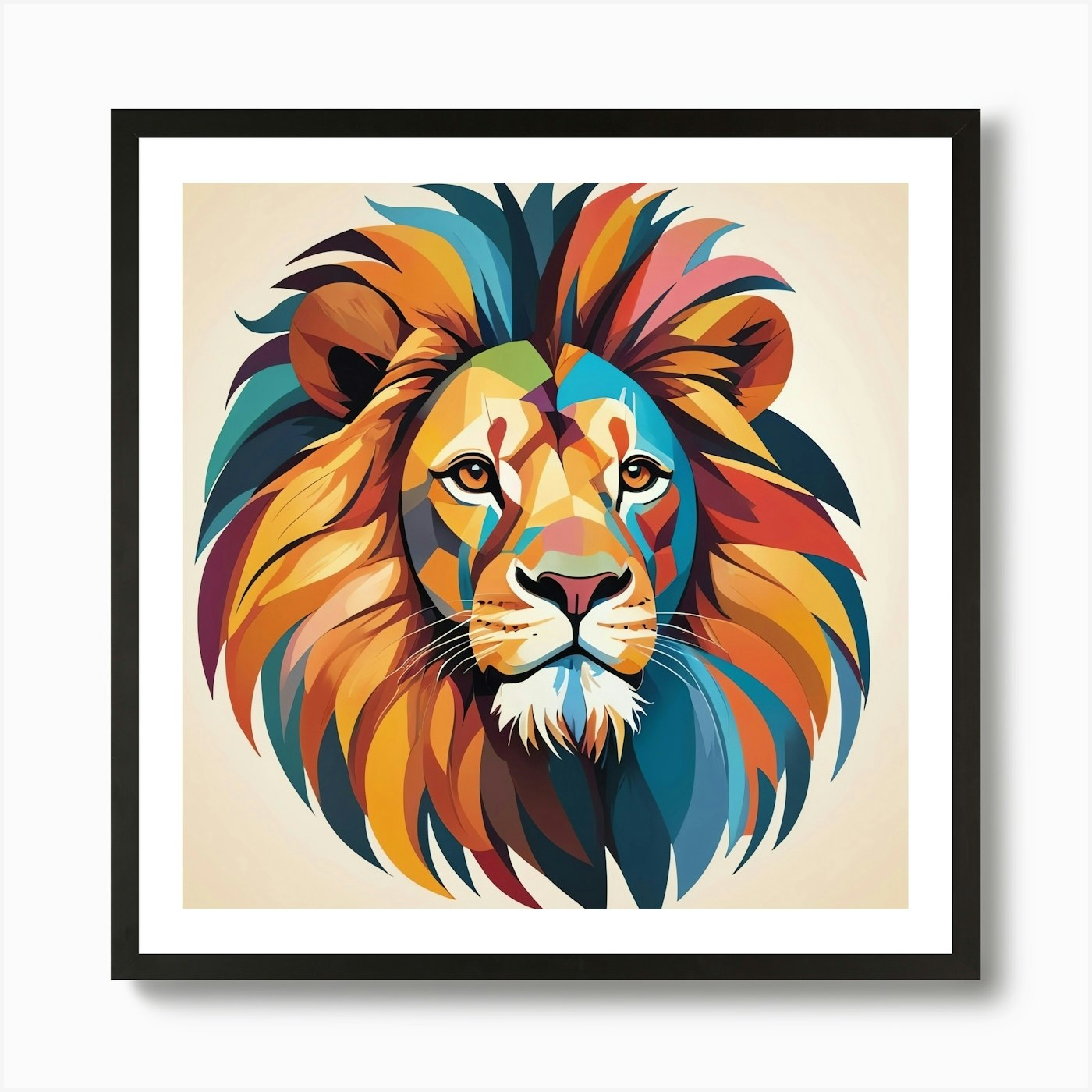 Colorful Lion 2 Art Print Framed Wall Art Poster Canvas Print Picture