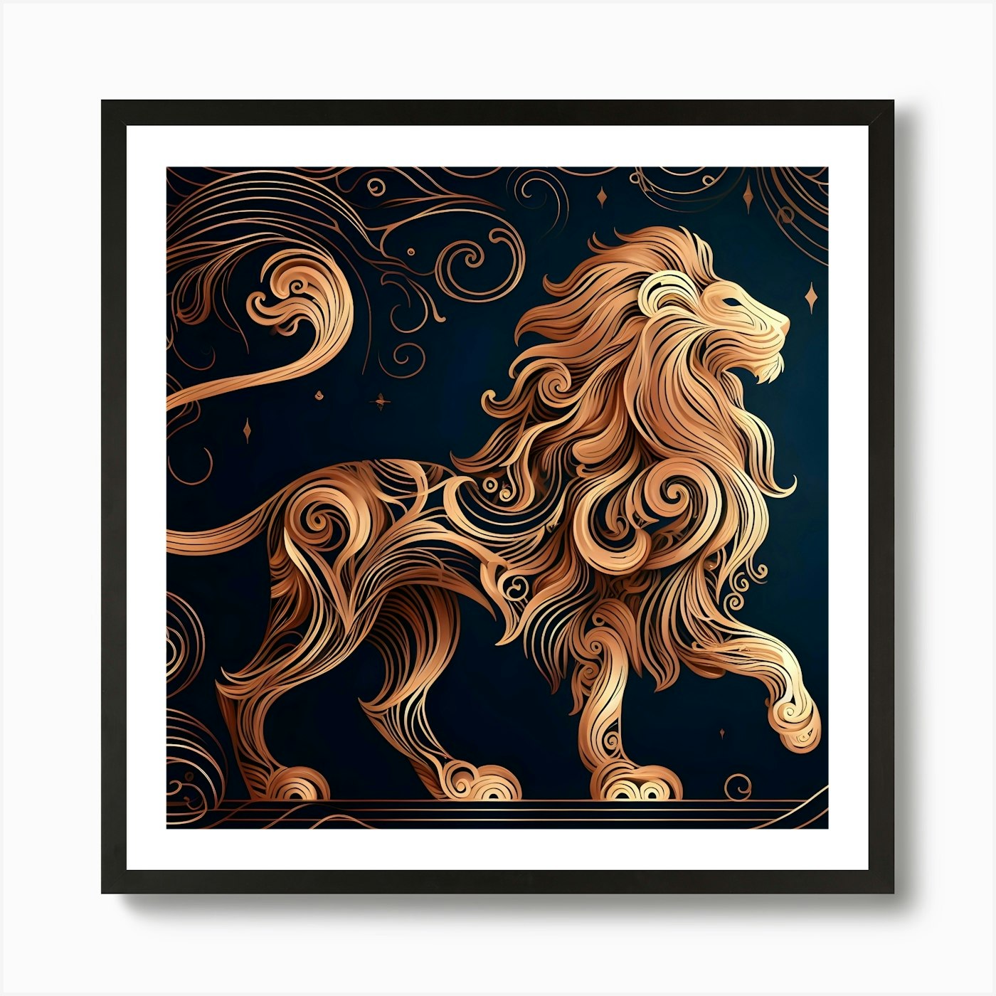 Lion Zodiac Symbol Art Print Framed Wall Art Poster Canvas Print Picture