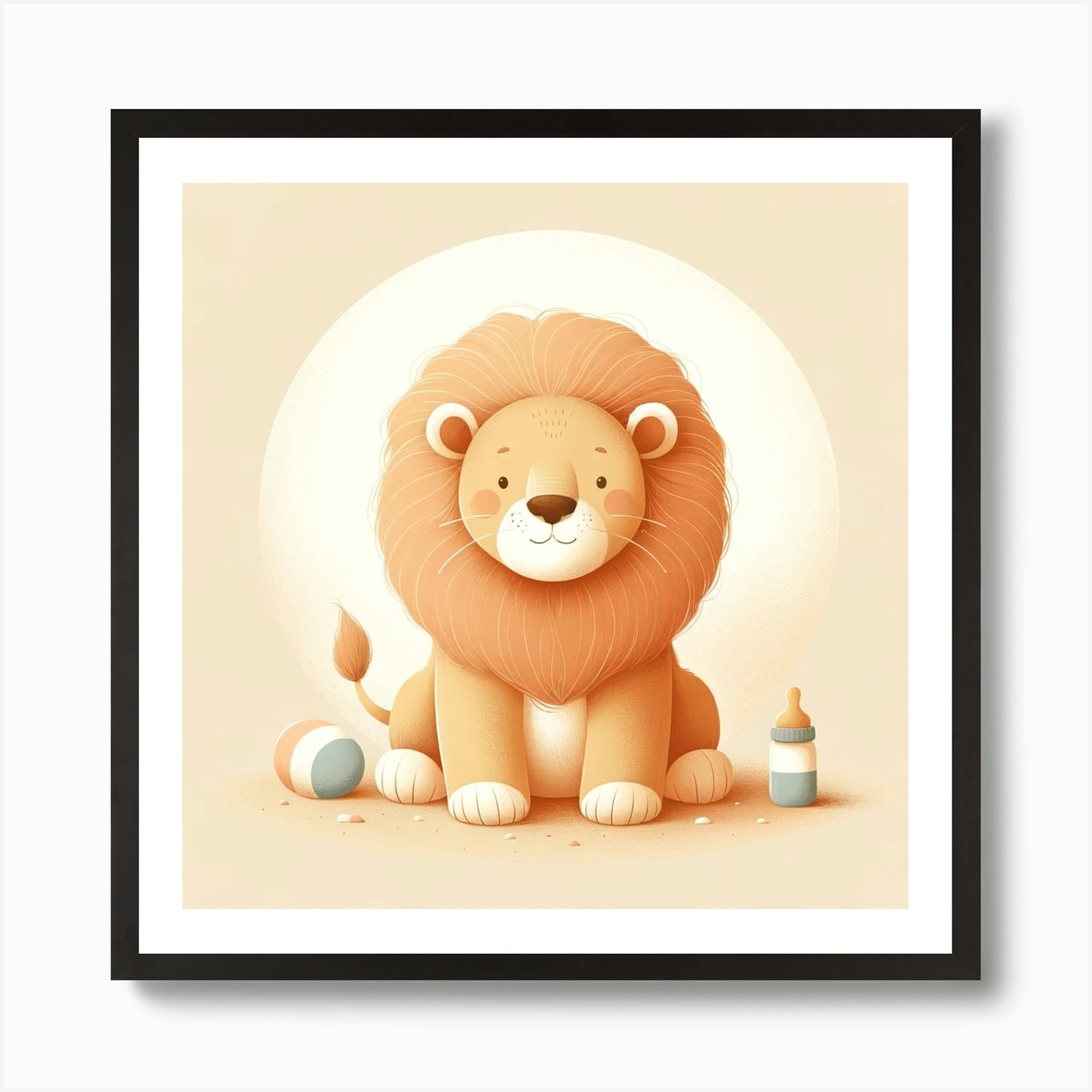 Cute Lion 1 Art Print Framed Wall Art Poster Canvas Print Picture