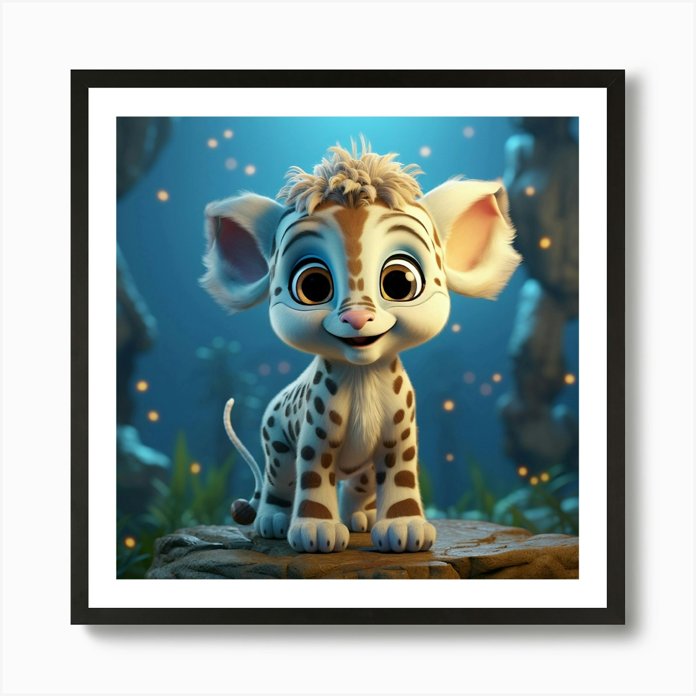 Lion Cub 19 Art Print Framed Wall Art Poster Canvas Print Picture