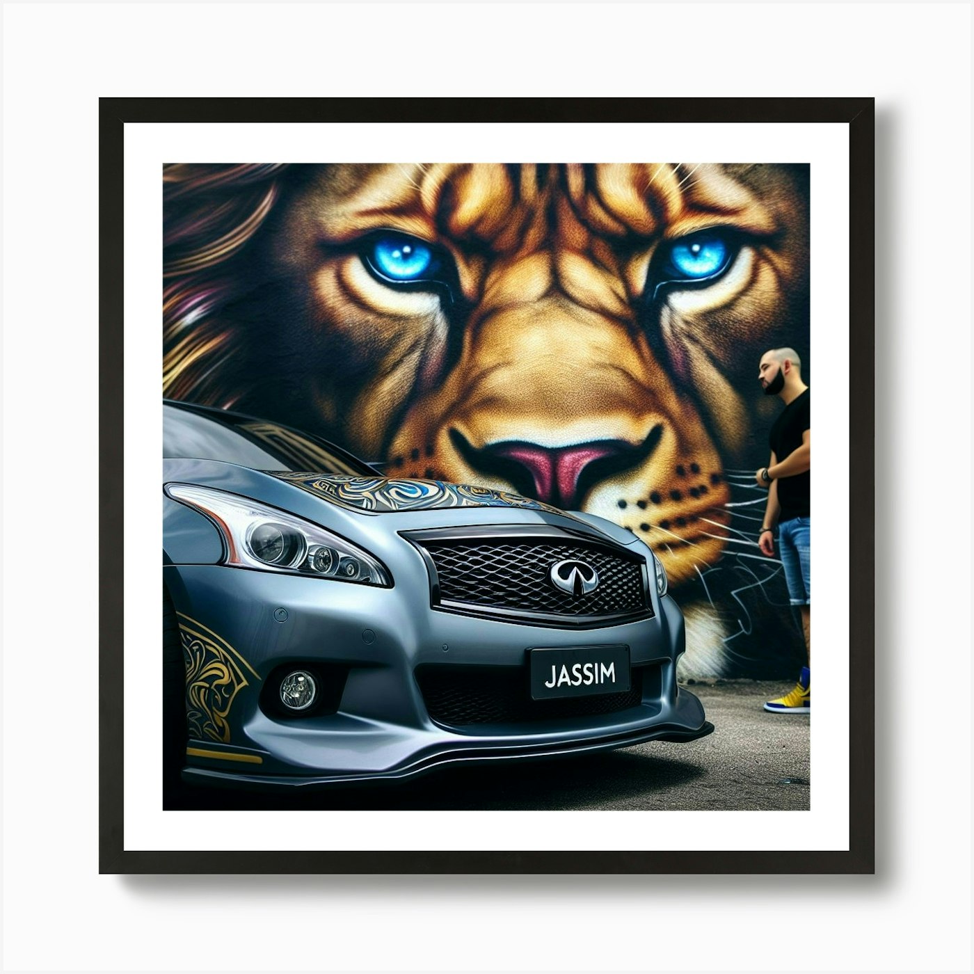 Lion Of Infiniti Art Print Framed Wall Art Poster Canvas Print Picture