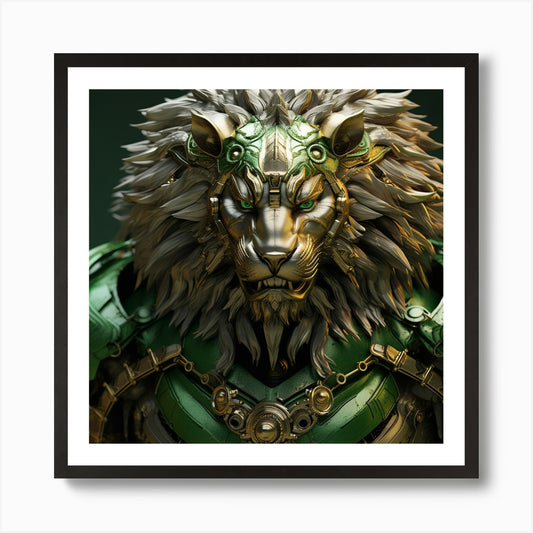 Armadiler Lion Head Made From Metal Framed Wall Art Poster Canvas Print Picture
