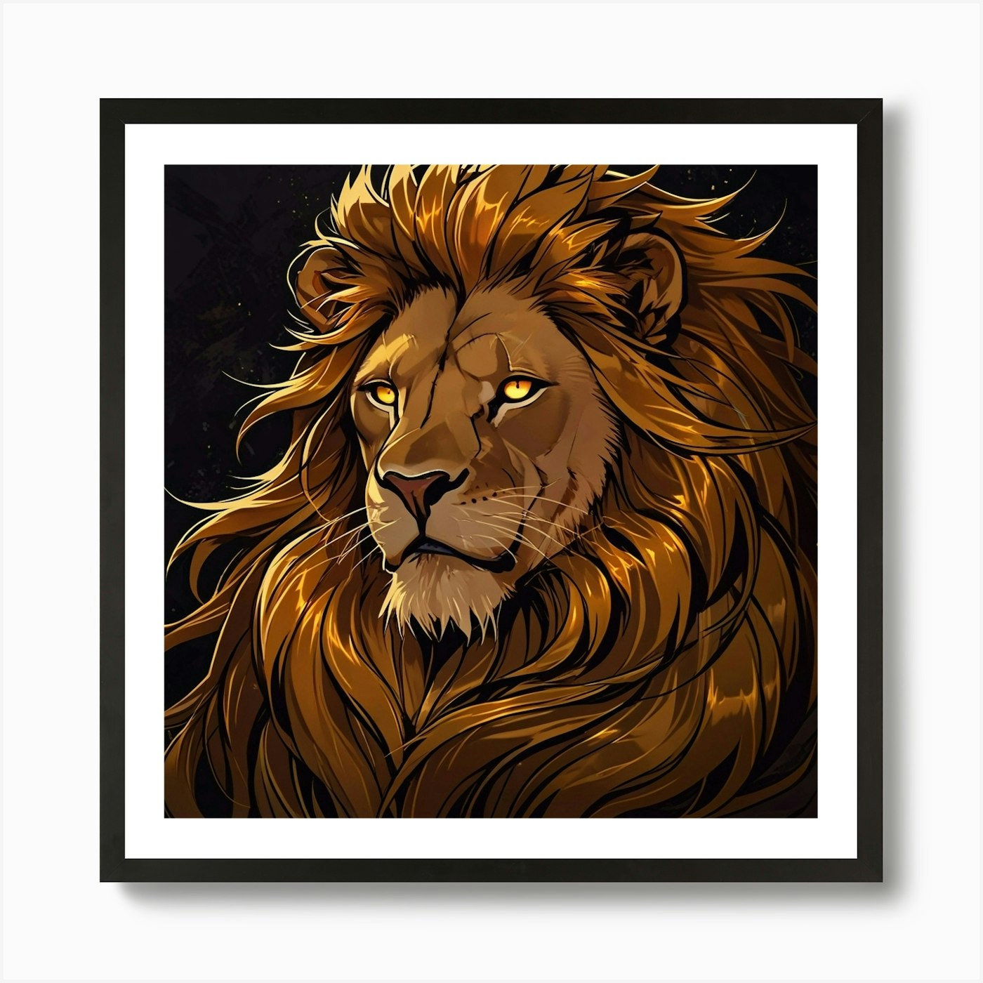 Lion Head 1 Art Print Framed Wall Art Poster Canvas Print Picture
