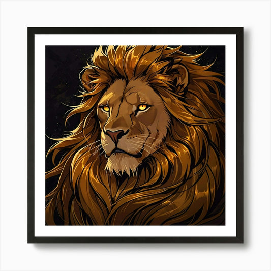 Lion Head 1 Art Print Framed Wall Art Poster Canvas Print Picture