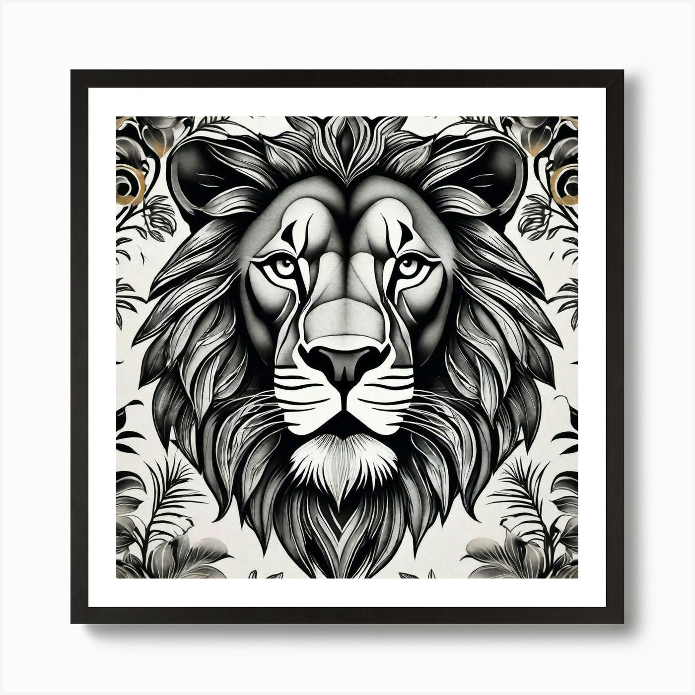 Lion Head 18 Art Print Framed Wall Art Poster Canvas Print Picture