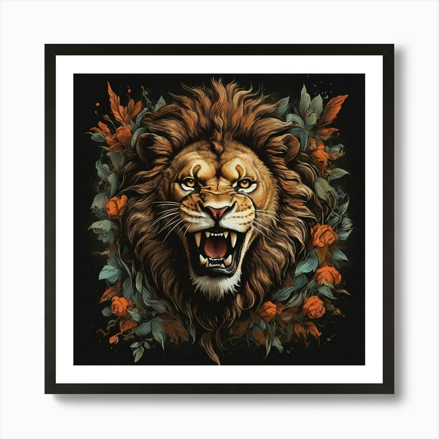 Lion art print 1 Art Print Framed Wall Art Poster Canvas Print Picture