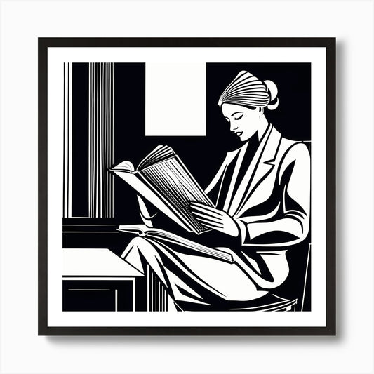 Just a girl who loves to read, Lion Framed Wall Art Poster Canvas Print Picture