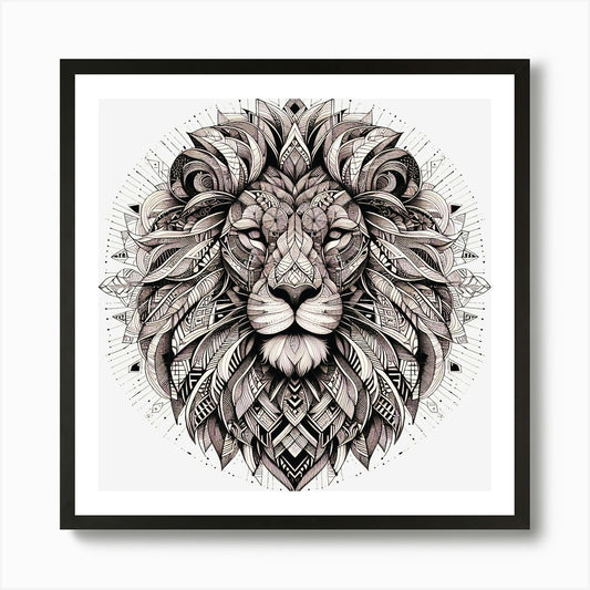 Lion Head 2 Art Print Framed Wall Art Poster Canvas Print Picture
