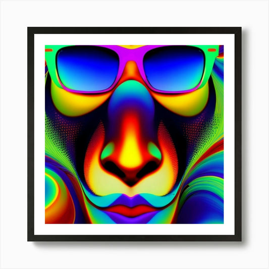 Psychedelic Lion Art Print Framed Wall Art Poster Canvas Print Picture