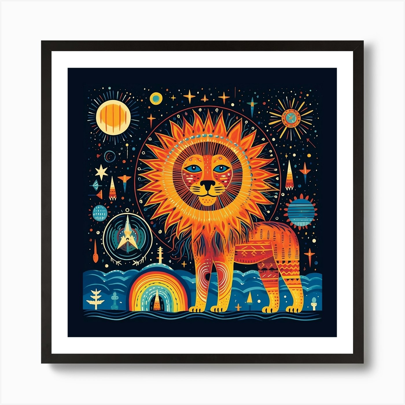 Lion Artwork Art Print Framed Wall Art Poster Canvas Print Picture