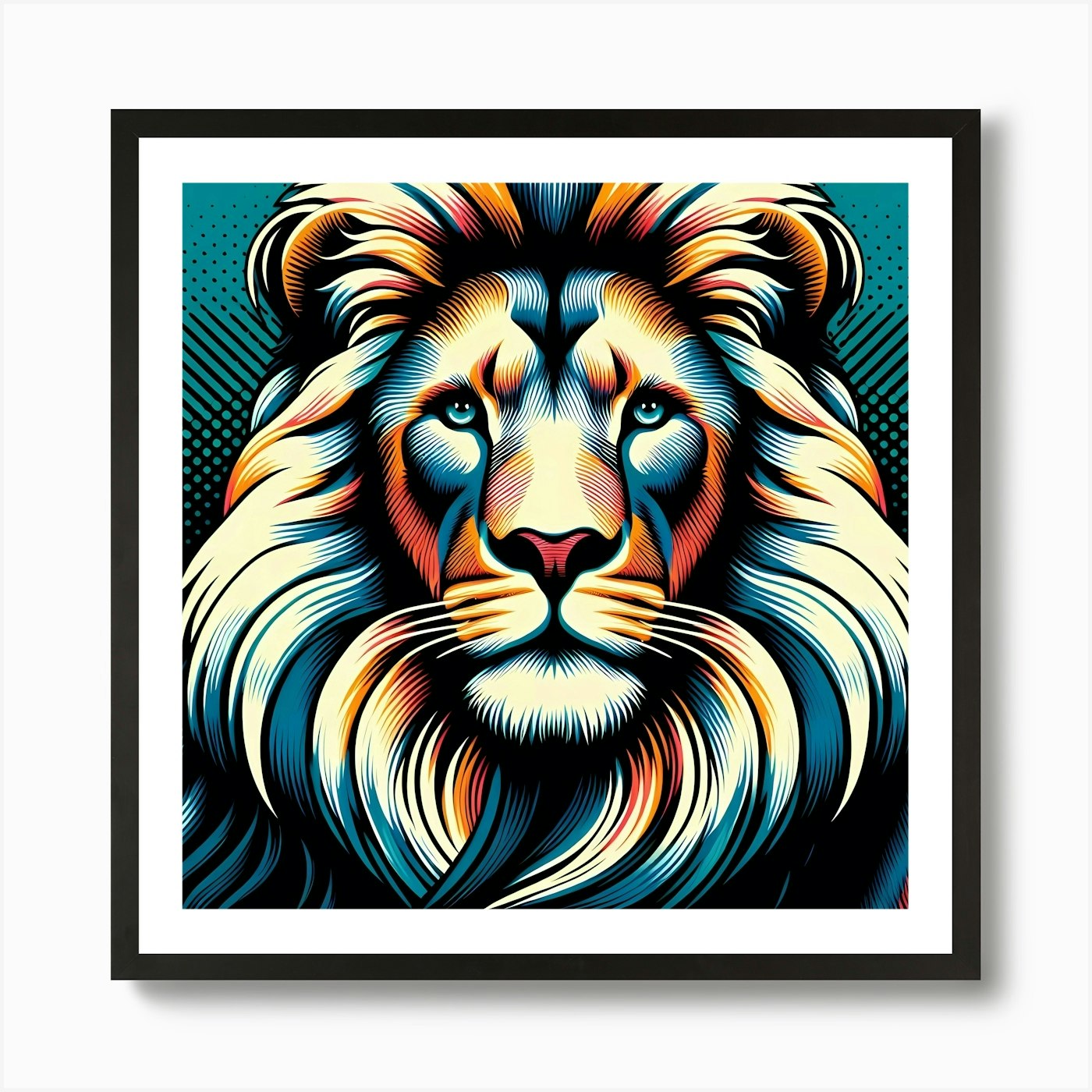Lion pop Art Print Framed Wall Art Poster Canvas Print Picture
